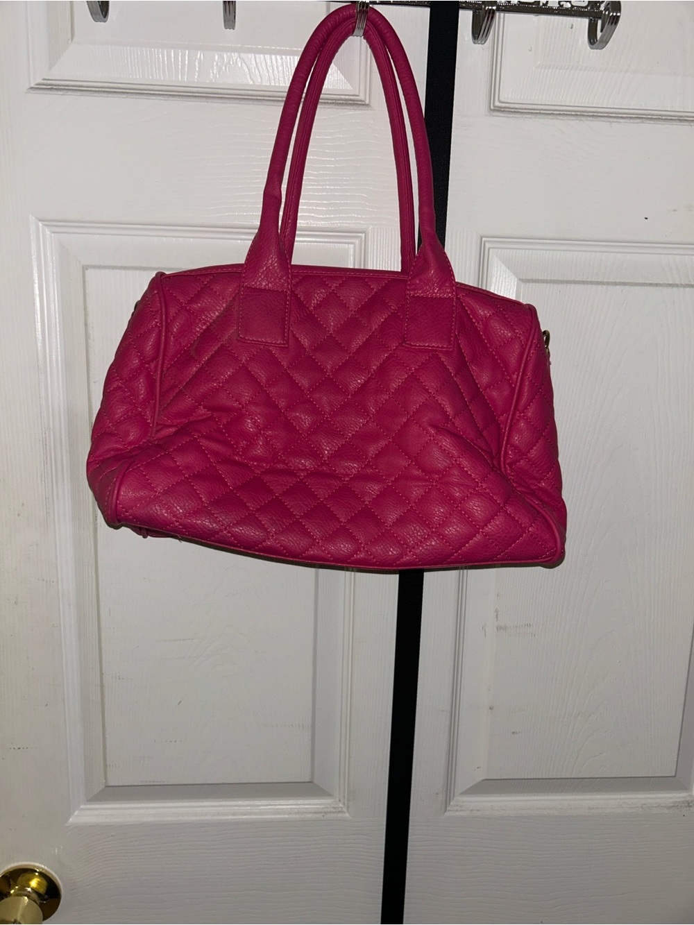 Quilted Hot Pink Shoulder Bag for Women